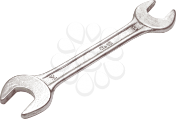 Steel wrench lies on a white background. Vector illustration.