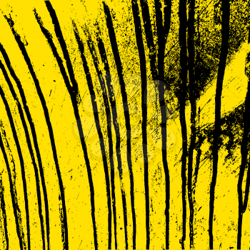 Texture  yellow  wall with black streaks stains. Vector illustration.
