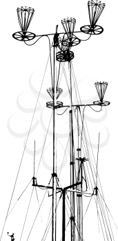 Antenna for transmitting and receiving radio communications. Vector illustration.