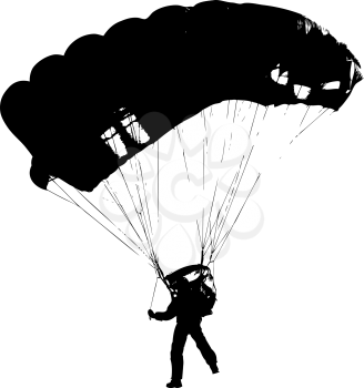 Parachutist Jumper in the helmet after the jump. Vector illustration.