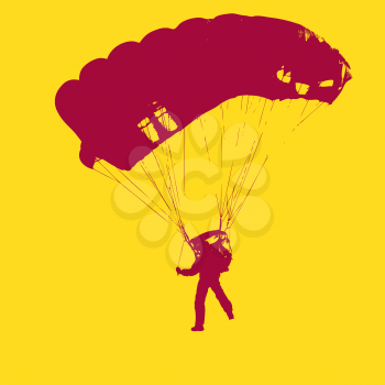 Parachutist Jumper in the helmet after the jump. Vector illustration.