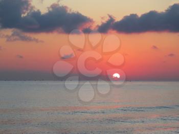 sunset in ocean Bali            