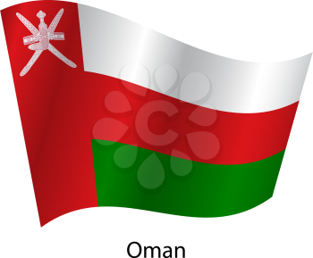 Flag of the country Oman on white background. Exact colors.