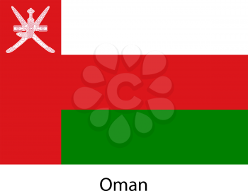 Flag of the country Oman on white background. Exact colors.