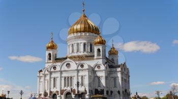 MOSCOW, RUSSIA , May 7, 2017: Orthodox Church of Christ the Savior. Moscow. In spring day.