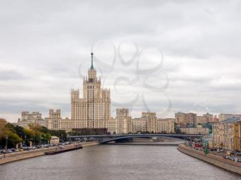 Stalin era tower building skyscraper on Kotelnicheskaya embankment.