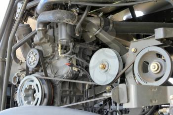 Modern car engine technical background.