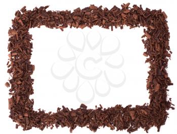 chocolate frame isolated on white background