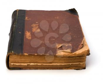 tattered book isolated on white background