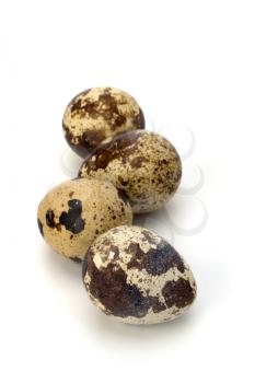 quail eggs isolated on white background close up