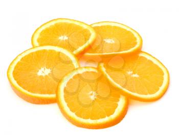 Orange slices  isolated on white background