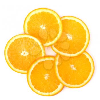 Orange slices  isolated on white background