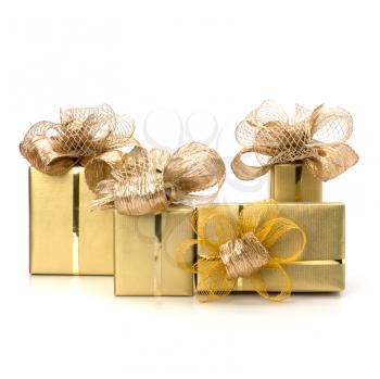 Luxurious gifts isolated on white background