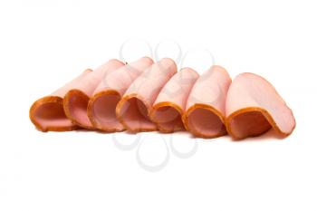 meat slices isolated on white