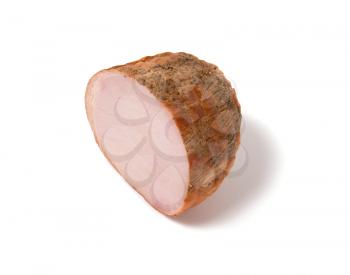 Smoked ham isolated on white background