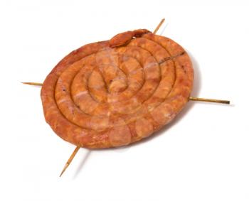 home sausage isolated on white background