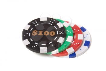 gambling chips isolated on the white background