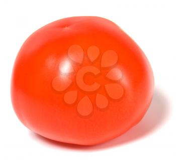 single red tomato isolated  on white background