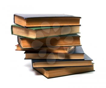 books stack isolated on white