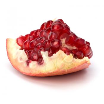 Ripe pomegranate piece  isolated on white background