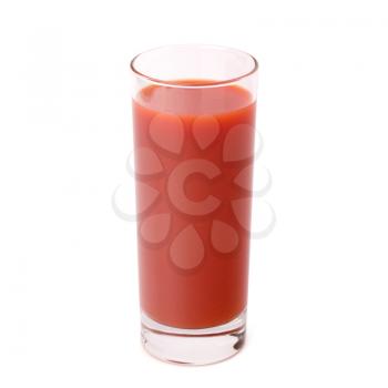 tomato juice glass isolated on white background