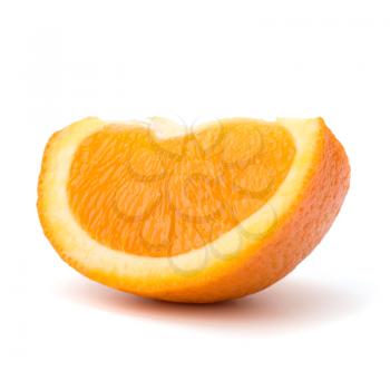 Sliced orange fruit segment  isolated on white background