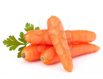 Carrot tubers isolated on white background