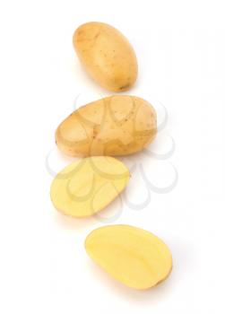 New potato isolated on white background close up