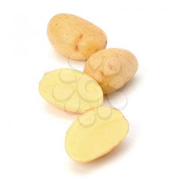 New potato isolated on white background close up