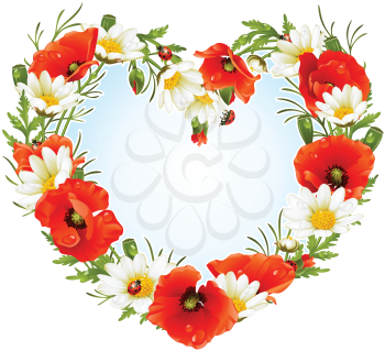 Royalty Free Clipart Image of a Floral Heart