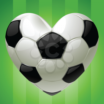 Royalty Free Clipart Image of a Soccer Heart