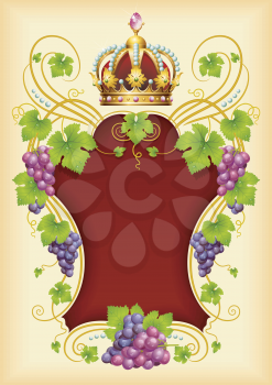 Royalty Free Clipart Image of a Grape Frame