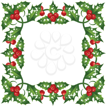 Royalty Free Clipart Image of a Holly Frame