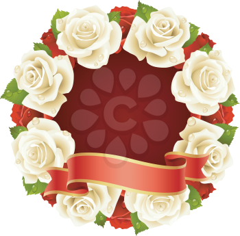 Royalty Free Clipart Image of a Rose Frame