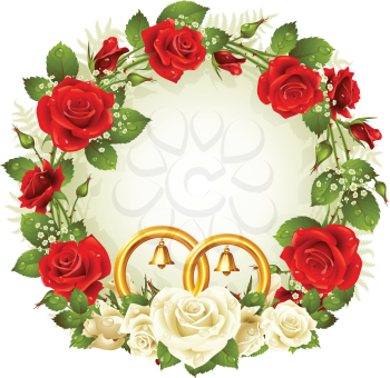 Royalty Free Clipart Image of a Wedding Wreath