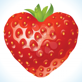 Royalty Free Clipart Image of a Heart Strawberry