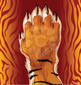 Royalty Free Clipart Image of a Tiger Paw