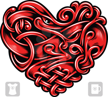 Vector celtic pattern in the shape of heart
