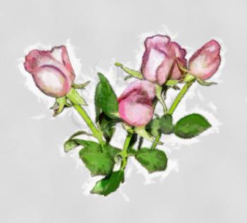 Royalty Free Photo of a Painting of Pink Roses