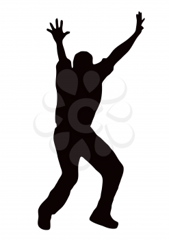 Sport Silhouette - Bowler appealling isolated black image on white background
