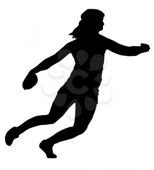 Isolated Image of a Female Discus Thrower
