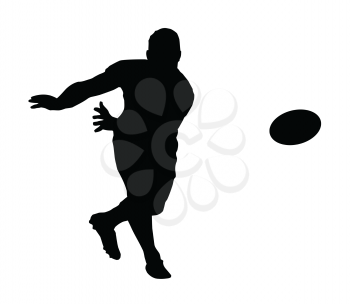 Sport Silhouette - Rugby Football Scrumhalf Fast Backline Pass
