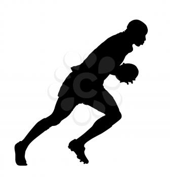 Side Profile of Rugby Speedster Running With Ball Silhouette