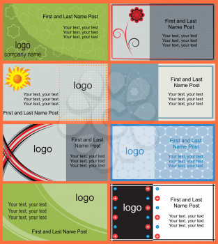Royalty Free Clipart Image of a Collection of Business Cards