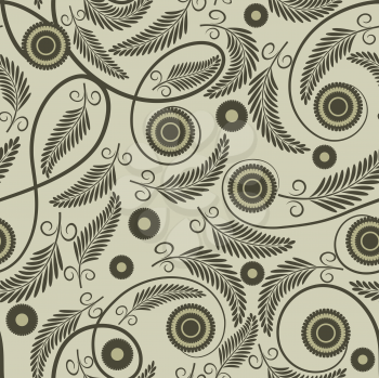 Royalty Free Clipart Image of a Background of Abstract Flowers and Flourishes