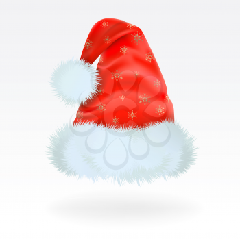 Royalty Free Clipart Image of a Santa Hat on a Plain Background
