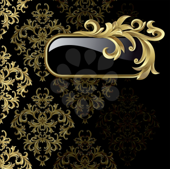 Royalty Free Clipart Image of a Victorian Background With a Black Frame
