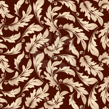 Royalty Free Clipart Image of a Seamless Leaf Background