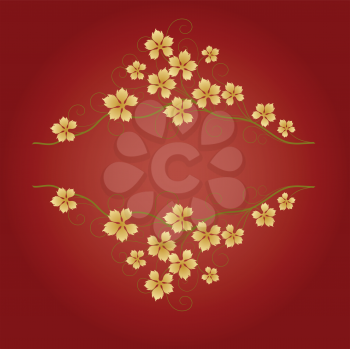 Royalty Free Clipart Image of a Frame With Flowers