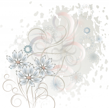 Royalty Free Clipart Image of a Grunge Floral Background